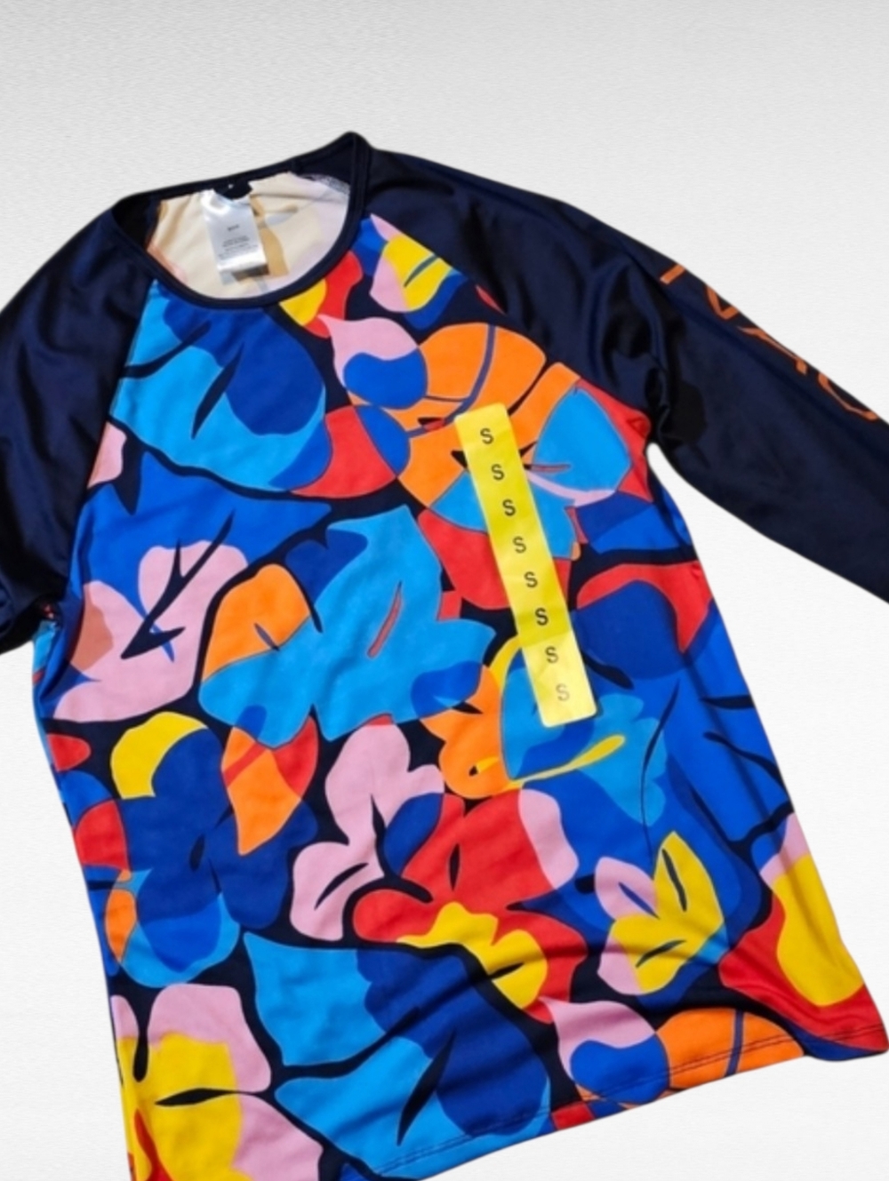 Nautica Multicolor Long Sleeve 30+ UPF Rash Guard Swim Shirt Small